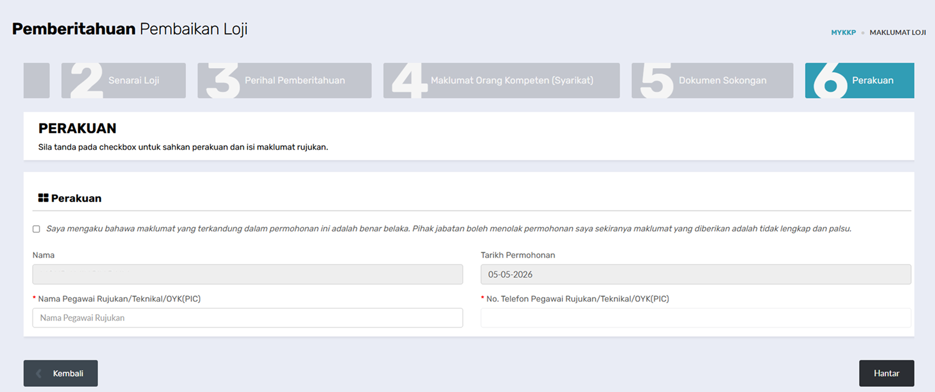 Tab 6: Perakuan